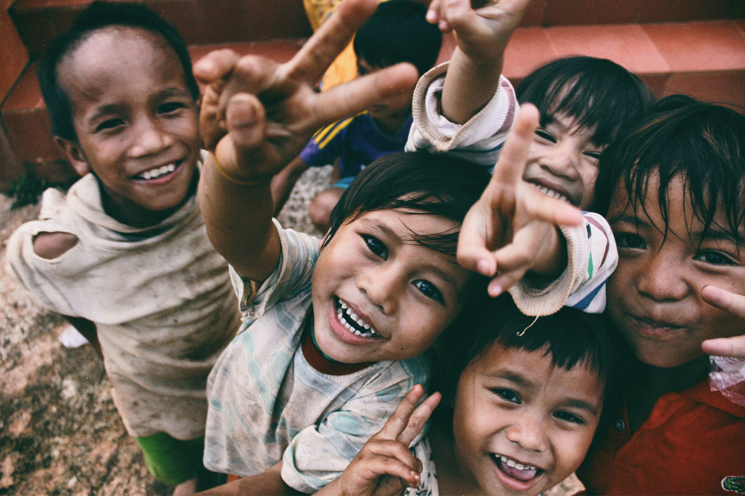 Orphans Smiling for Camera